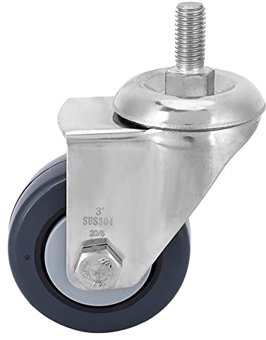 Baxnore roulettes Robustes de 2,5 Pouces avec Support en Acier Inoxydable, Roues antidérapantes en polypropylène pour Chariots, Chariots logistiques et transpalettes Gris foncé de