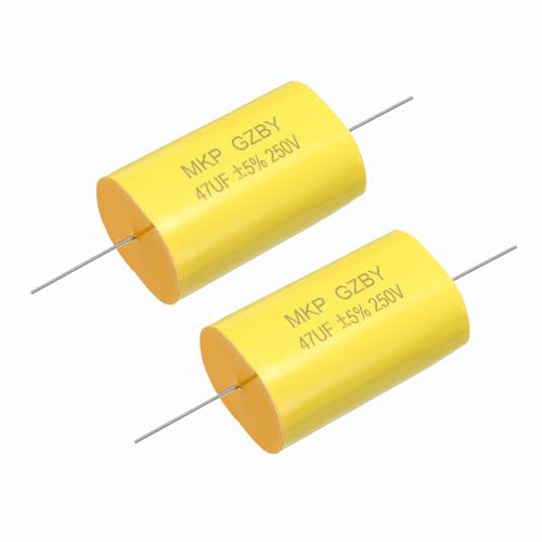 QUARKZMAN 2 Stück 47uF Frequenzweichen Kondensator 250V Nicht-Polarisiert | Audio Lautsprecher Frequenzweiche, Polypropylen MKP Folien Kondensator