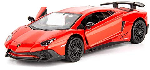 TGRCM-CZ 1/36 Skala Lamborghini Aventador LP700-4 Casting Car Modell, Zink Legierung Spielzeugauto für Kinder, Pull Back Fahrzeuge Spielzeugauto für Kleinkinder Kinder Jungen Mädchen Geschenk (Rot)