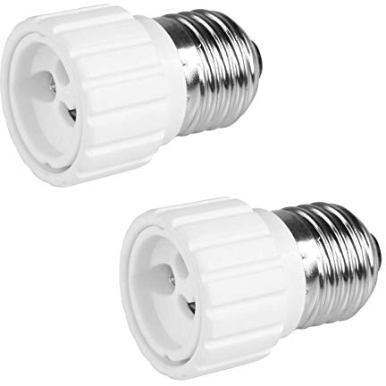2x Lampensockel Adapter | E27 auf GU10 | Lampenfassung Konverter Fassung Sockel Stecker Glühbirne Lampe LED | 2 Stück