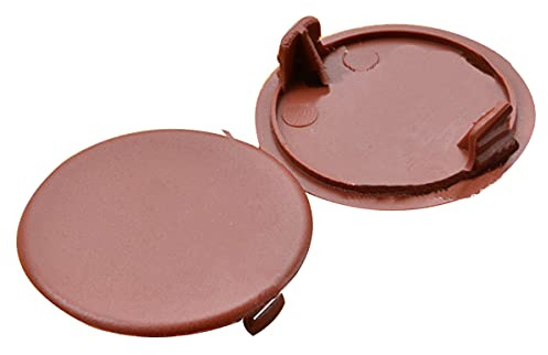 Plastic Hinge Hole Cover Cap, Dia. 38mm Hole Plug End Cap for Furniture Door Cabinet Table, Brown, 100 Pcs