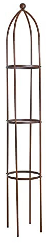ESTEXO Rankhilfe Ranksäule Rankgitter 200cm Edel-Rost Rankobelisk Rosenturm Rankgestell für Kletterpflanzen
