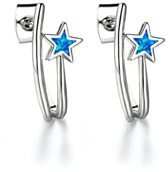 DAOMEI Boho Blau Weiß Opal Stein Ohrringe Einfache Mode Nette Sterne Ohrstecker Rose & Gold Silber Farbe Hochzeit Ohrringe Für Frauen