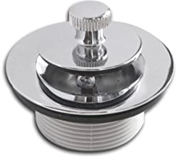CalcMetal Lift and Turn Bathtub Drain Stopper with ABS Plastic Bushing, Fits in 1-1/2 Inch or 1-3/8 Inch Inner Bathtub Shoe, Easy to Install, Plated Chrome