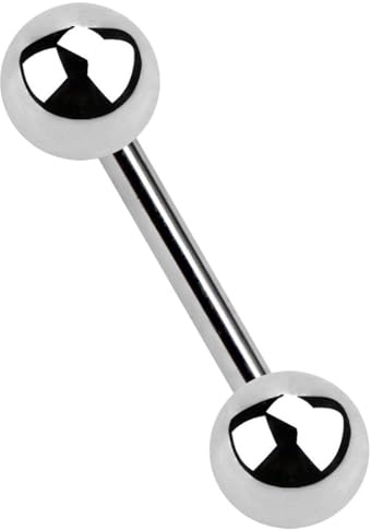 Titan Piercing Barbell, Stab in 1,2 mm mit zwei Titan Kugeln