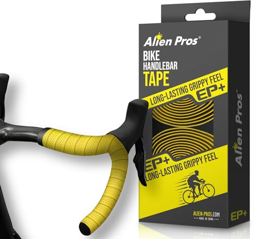 Alien Pros Bike Handlebar Tape New Model EP+ (Set of 2) - Wrap Your Bike for an Awesome Comfortable Ride - Enhance Your Bike Grip with These EVA PU Plus Bicycle Handle bar Tape (Yellow)