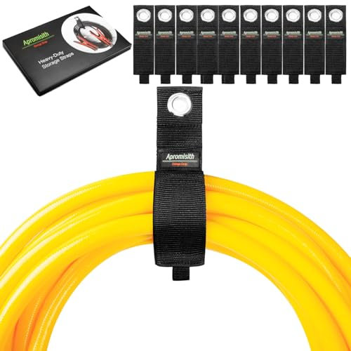 Kabel Organizer Kabelriemen, Hochleistungs-Aufbewahrungsgurte, Verstellbare Kabelhalter Kabelbinder für Verlängerungskabel, Schläuche, Seile, Keller, Werkstatt, Wohnmobil(10M)(10er-Packs)