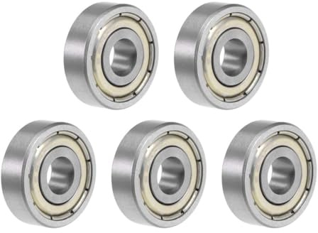 TOP-VIGOR 5Pcs 625ZZ Deep Groove Ball Bearings, Z1 5mm x 16mm x 5mm Double Sealed Industrial Bearings, Chrome Steel Skateboard Bearings for Electrical Instrument Equipment