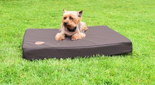BORN2REST Bettmatte Orthopädische Matratze für Hunde und Katze waschbar Bunte Hundematratze Reißverschluss Matten Hector Visco-Matratze Hundsofa M-XL (Braun Oxford, XL 100 x 80 x 10 cm)