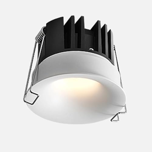 BFFGKGL Iluminación empotrada blanca Galería de arte LED Foco de techo Luz decorativa Dormitorio moderno Montaje empotrado Pasillo redondo direccional Luz empotrable de techo Luz de techo para sala de