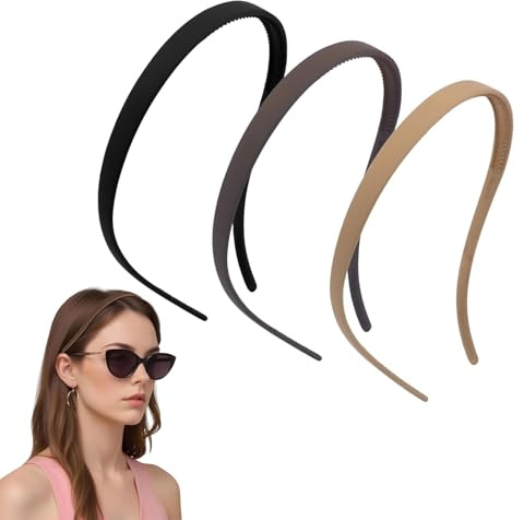 dinghaole 3 Stück Kein Kopfschmerz Haarreif, Haarreifen Damen, Haarreif für Brillenträger, Flex-Haarreifen ohne Druck, für Brillenträger, Zickzack Haarreife mit Klammern für Alltag und Brillen