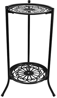 ZJchao Porta di Vaso di Fiori in Metallo in Ferro a Doppio Strato, Supporto per Piante, Dimensioni di 50*24 cm per Piante da Esterno Interno