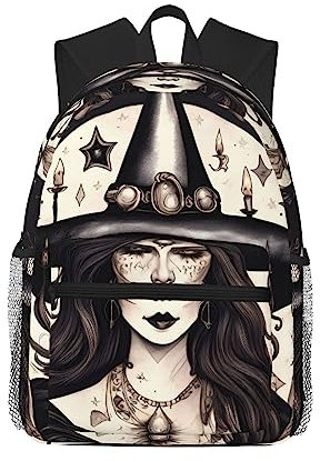 NUYFVG Magic Witch Witchcraft Bohemian Print Casual Daypack Backpack Laptop Backpack Lightweight Travel Bag For Men/Women, Magic Witch Witchcraft Bohemian, One size