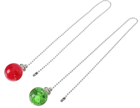 POPETPOP 2 Piezas Cadenas de Tirón de Ventilador de Techo con Esfera de Cristal de Decorativas y Fáciles de Instalar Accesorios de Iluminación para un o Fiestas