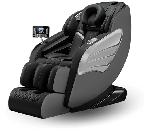 Sanotechnik® Chaise de Massage Luxe Noire – Zéro-Gravité, 8 Mouvements de Pression, 3D-Body-Scan, Coussins Gonflables pour Pieds et Jambes, Fonction Chauffante, Bluetooth – Réf. MA2601