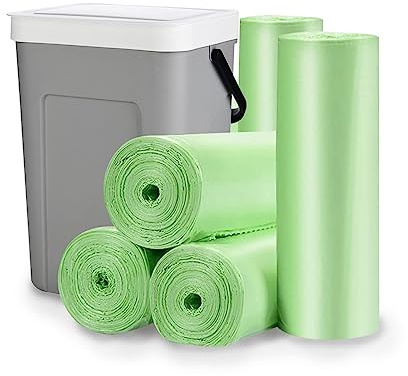 100 Stück Biomüllbeutel 50L, Bio Müllbeutel Reißfeste Biomülltüten Kompostierbare Müllsäcke Mülltüten für Küche, Garten & Haushalt