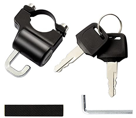 TENYELE Guidon de moto, scooter, vélo de rue, pièce de casque antivol en alliage d'aluminium avec 2 clés antivol pour une utilisation sur l'alliage de direction automobile