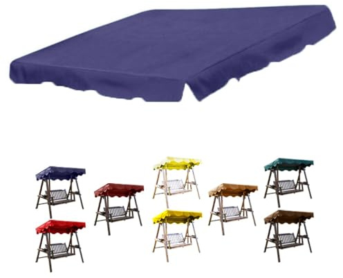 ZIUSFAC Outdoor Porch Swing Canopy Cover 3-Seat Swing Replacement Top 56×47in Sun Shade Fabric Patio Swing Glider Replacement Top Cover 600D Waterproof Oxford Cloth(Blue,200x120cm/79x47in)