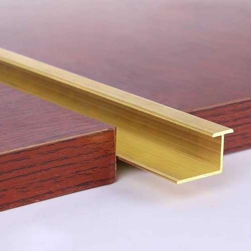 Tira de Transición Tira de Transición de Piso de Latón Cepillado Barra en Z, Moldura de Borde de Umbral de Madera a Baldosa, Tira de Unión de Huecos de Piso de Madera Noble(10x15mm(0.39x0.59))