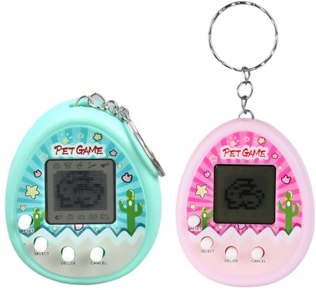 Tomedeks 2 Pezzi Animale elettronico virtuale Giocattolo interattivo, Cactus Carino Giocattolo per bambini dai 8 anni in su（A）