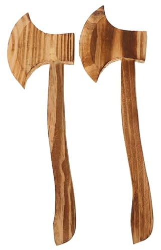 CLISPEED 2 Pièces Haches Bois Jouets pour Garçon Fille Accessoires Costume Halloween Cosplay et Sécurisé