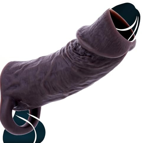 Gaines pour Pénis Sex Toýs Homme, Réaliste Manchon Penis Anneau Penien - Anneau Homme Retardateur éjaculation, Gaines de Agrandir son Pénis, Extenseur Pénien, Sex Toys Sextoyse Couple Plaisir (Noir)