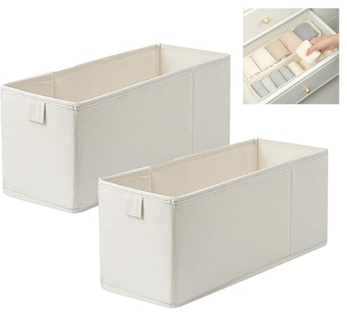 2 Stück Langer Socken Schubladen Organizer, 40CM Aufbewahrungsboxen Stoff, Faltbar Schmale Socken Organizer, Schmale Aufbewahrungsbehälter, Effizienter Aufbewahrungs-Organizer Für Strumpfhosen
