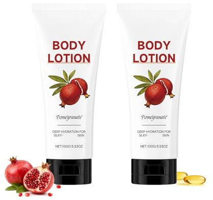 Pomegranate Body Lotion Pour Peau Sèche, Hydratation Profonde Crème Corps Grenade, Lotion Corporelle Éclaircissante Et Hydratante Pour Peau Terne, Texture Légère Non Grasse Soins Corps (2)