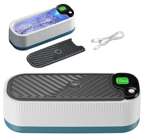 Ultraschallreinigungsgerät,Brillenreinigungsgerät,Ultraschallreiniger mit 3 Zeitfunktionen,Ultraschallreinigungsgerät Brille,Für Brillen,Schmuck,Kopfhörer,Zahnersatz,Münzen,Make-up-Pinsel,300ml
