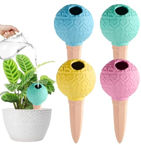 4 PCS Tonkegel Bewässerung 180ml,Selbstbewässerung Bewässerungskuge, Wasserspender Pflanzen für Indoor & Outdoor, Bewässerungskugel für Balkon Topfpflanzen Blumentopf