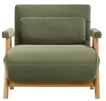 Ergonomisk Konvertibel bäddsoffa, multifunktionell sovfåtölj, fällbar for lägenhet, studentboende(Green)