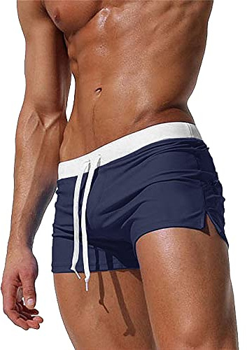 TMEOG Herrbadbyxor, badshorts, poolbadbyxor, sportshorts boxershorts, kort, hav, korta surfshorts för män med ficka och dragsko