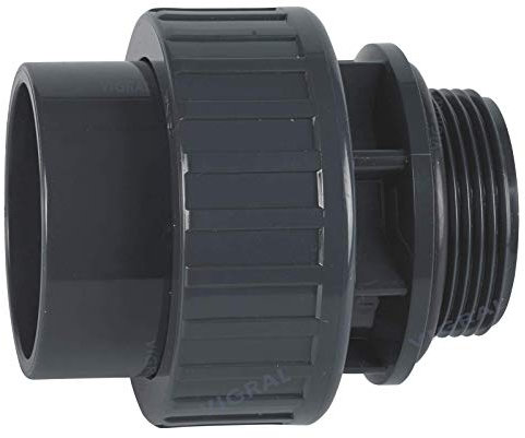 Plimat PVC Klebefitting 50 mm T-Stück Bogen Rohr Winkel Muffe Kappe Verschraubung (PVC Verschraubung O-Ring 50mm x 1 1/2)