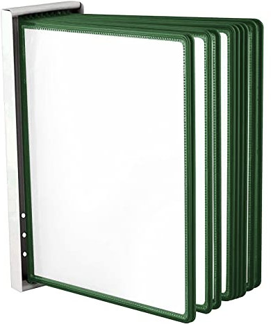 LEVIATAN Support Mural présentoir | 10 pochettes A4 vert | pour Consultation et Présentation Documents | Porte-affiches muraux