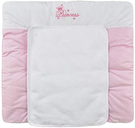 Baby Delux Wickelauflage 70x75 cm weiche Wickelunterlage Wickeltischauflage mit Frotteeauflage wasserdicht waschbar (Princess)