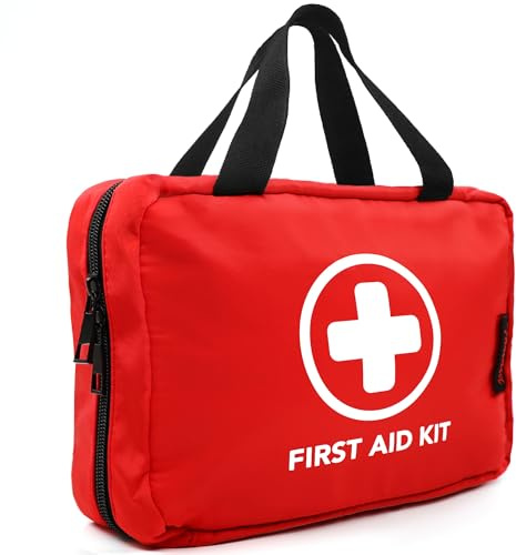 330 Piece First Aid Kit, Premium Waterproof Compact Trauma Medical Kits for Any Emergencies, Ideal for Home, Office, Car, Travel, Outdoor, Camping, Hiking, Boating (Red)