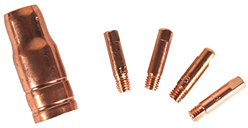 WELDINGER Fülldrahtset universal Gasdüse Fülldraht + 4 x Stromdüse 0,6-1 mm zum NoGas-Schweißen von Baustahl