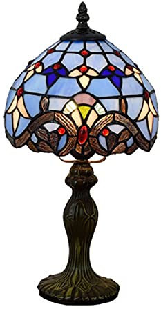 GAUUA 8 Inch Tiffany Lamp Table Bedside Lamp Baroque Stained Glass Desk Reading Light for Living Room Bedroom Decorative Lighting