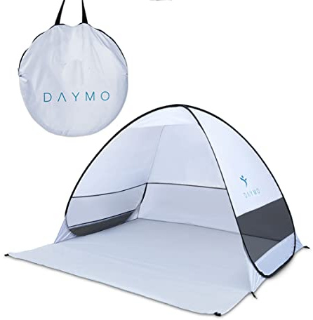 DAYMO Tienda de campaña para playa, 190 x 160 cm, con protección UV 50+, protección contra el viento, autodesplegable, tienda desplegable