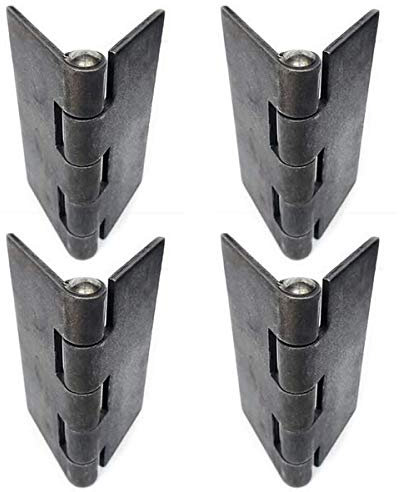 Bobco Metals 2 pares de bisagras de puerta soldables resistentes de 4 x 4 pulgadas, bisagras de acero para puertas HVY