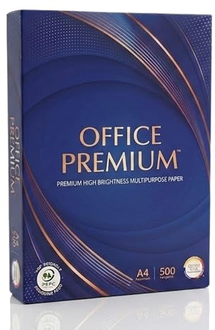 Office Premium A4 White Copier Printer Paper 500 Sheets | Suitable for Home & Office Printing | Multipurpose Printer Paper Compatible with Laser, Inkjet and Copy