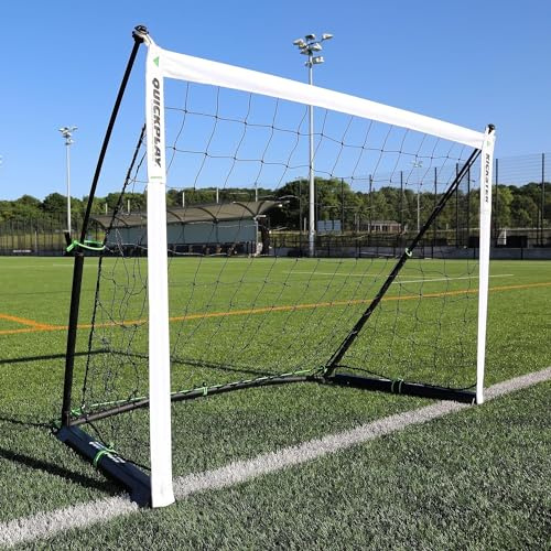 QUICKPLAY KICKSTER Pro Fußballtor 240 x 150 cm – Tragbares Fußballtor Garten für Kinder – Fussballtor Kinder Outdoor, Elite Fussball Training – Schnell aufbaubares Fußballnetz mit Tragetasche