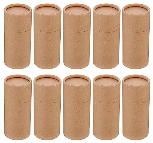 TEHAUX 10 Cajas Cilíndricas De Cartón Ecológicas Para Botellas De Aceite Esencial 5.27X2.28X2.28In Contenedores De Regalo Prácticos Para Aromaterapia Té Y Almacenamiento
