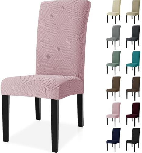 Ystyle Universal Stretch Stuhlhussen 4er Set, Rosa | Stuhlbezug Elastisch Abnehmbarer, Hussen Für Stühle Waschbarer, Stuhlbezüge Chair Cover für Hotel Bankett Küche Restaurant