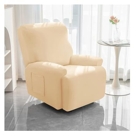Mswborml E, Modern Sesselbezug Stretch für Relaxsessel mit Taschen, Stretch Husse für Elektrischen Relaxsessel 1 Sitzer, Elastisch Bezug für Liege Sessel, Stretchhusse mit Elastischem Boden Waschbar