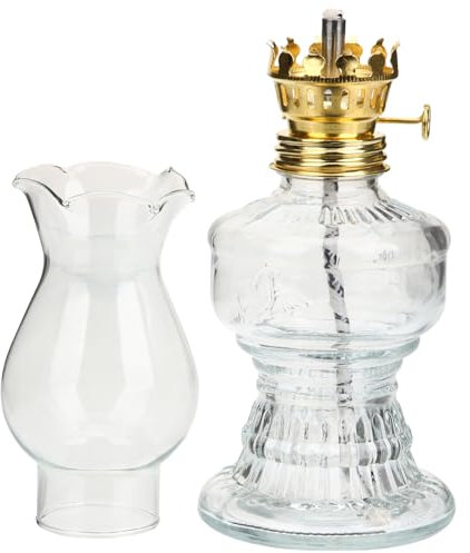 RORPOIR Öllampe Glas Metall Retro Vintage Sturmlaterne Für Innenbereich Rustikale Petroleumlaterne Handgefertigt Sicherheitsdesign Wohnzimmer Schlafzimmer Dekoration