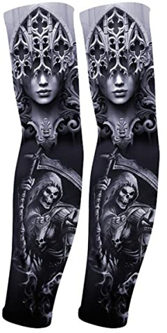 RU-X Tattoo Arm Sleeve Gaming Herren,Armstulpen Damen Lang Weib Dünn，Armstulpen Sommer Winter für Handball,Basketball,Sport Zubeh，XL