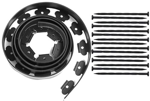 SUBLXPoten Bordura per Aiuola Bordo da Giardino da 5 m 15 Pali a Forma di L Pietra Erba Barriera Paesaggio Prato Aiuola Terrazza Bordo Forniture da Giardinaggio