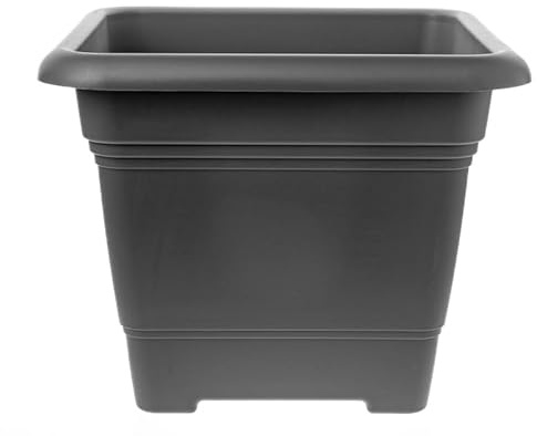 2friends Pot de fleurs d'extérieur - 48 x 48 cm - Résistant au gel - En plastique - Fabriqué en Allemagne - Avec protection UV et réservoir d'eau - Anthracite
