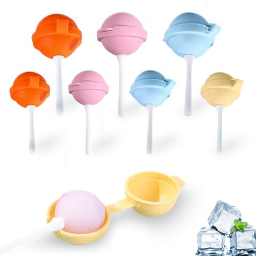Hyran 8 Unidades Moldes para Polos Helados en Silicona, Forma de Piruleta Reutilizable Sin BPA, Popsicle Moldes para Niños, Fruta, Yogur y Postres